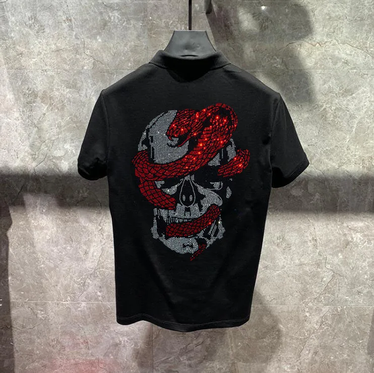 

Top quality cotton shirts Hot drill design Summer new 3 color fashion shirts comfort men's short-sleeved tees