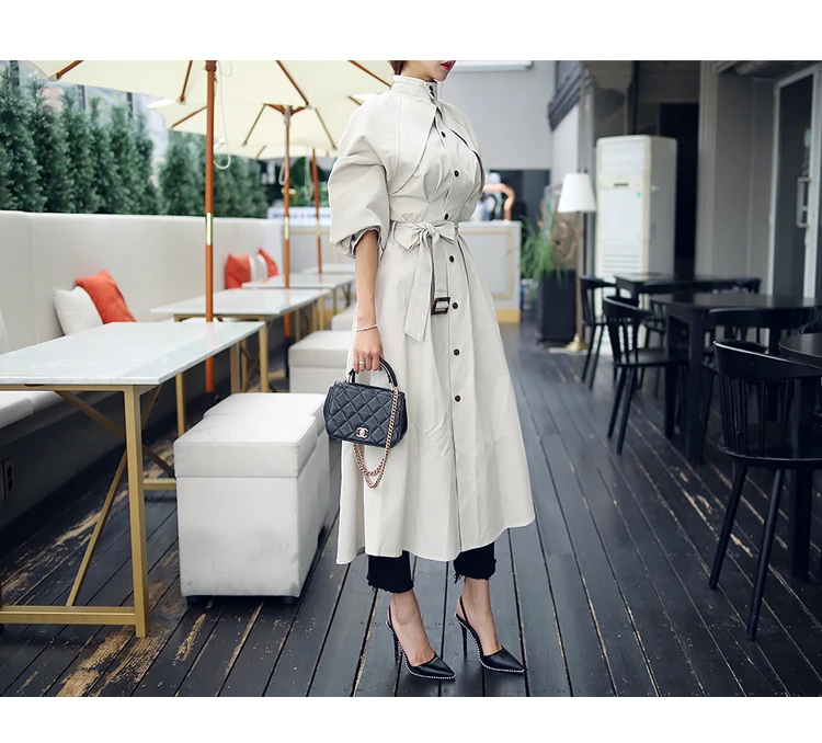 

New Arrival high quality women fashion comfortable loose a-line trench coat professional temperament outdoor warm long trench