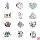 Браслет женский из серебра 925 пробы с подвеской Собачья лапа