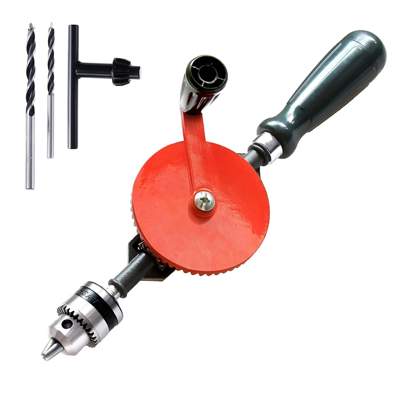 

Hand Drill Storage Bag Manual Drilling Punching Tool with 2PCS Drill Bits 3mm 4mm
