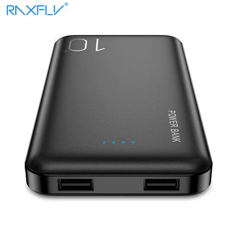 Портативное зарядное устройство RAXFLY 10000 мАч с двумя usb-портами для быстрой