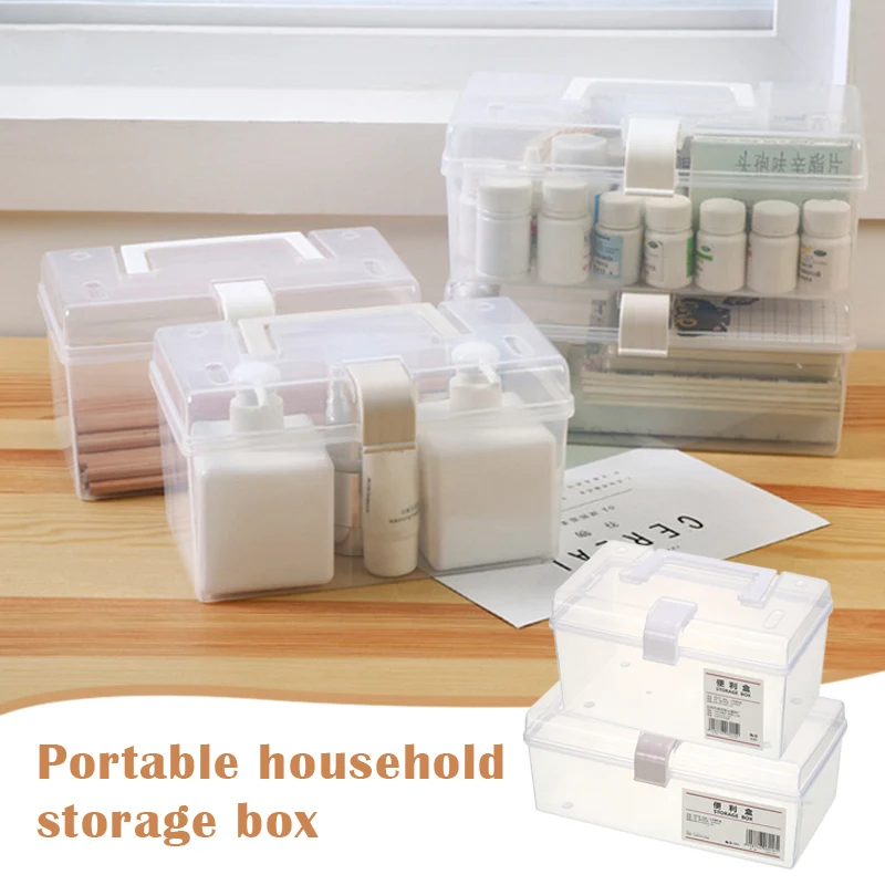 

Multi-purpose plastic transparent first aid kit portable medical kit medicine box clapboard storage rack household New Hot xqmg
