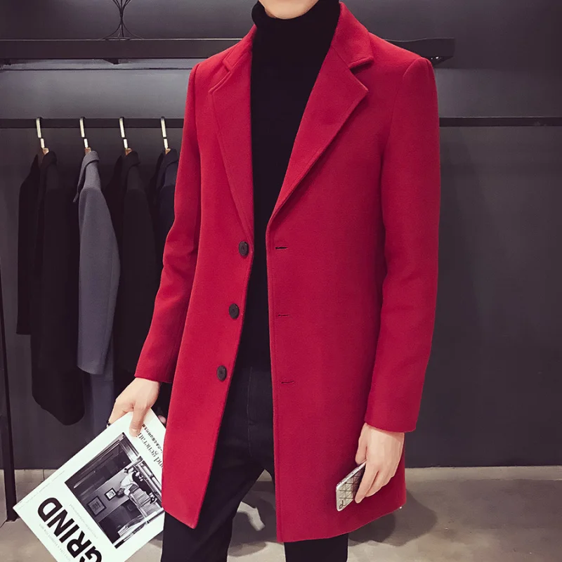 

Leisure Overcoat Male Punk Style Blends Dust Coats Jackets New 2021 Men Wool Jacket Mens Casual Business Trench Coat Mens