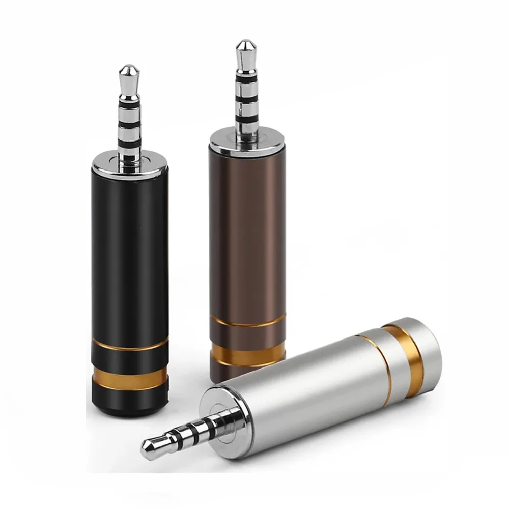 

Audio Adapter Jack 2.5 Headphone Plug Connector 4 Pole Rhodium Plated Copper Headset Wire Minijack For Soldering 2.5mm Earphone