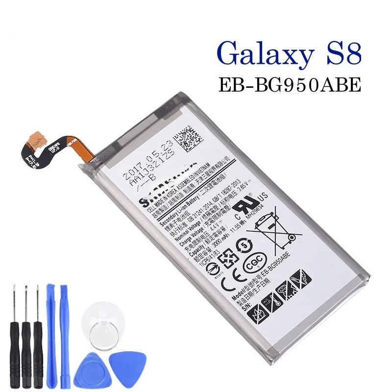 

Оригинальный аккумулятор для Galaxy S8 EB-BG950ABE G950F G950A G950T G950U G950V G950S SM-G9508 3000 мАч