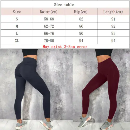 

Women Sport Pants High Waist Fitness Leggings Running Gym Scrunch Trousers
