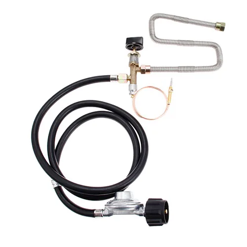 Propane Fire Pit  Gas Control Valve System Regulator Kit With Hose 600mm Universal M8 Thermocouple 24inch Whister Free Flex Line