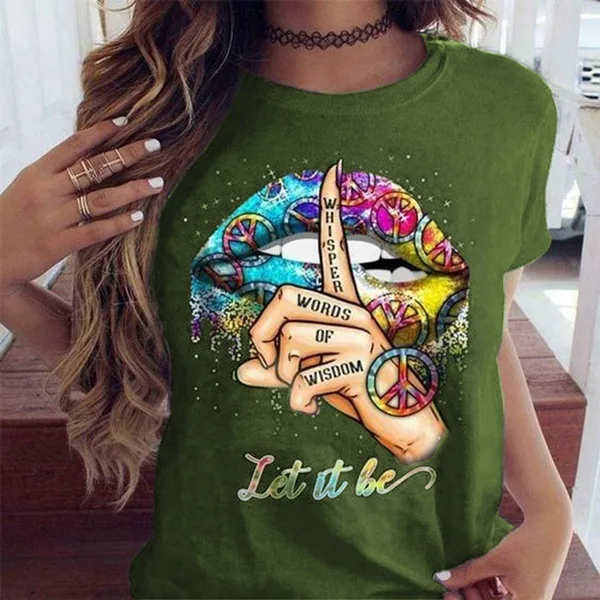 

New t Shirt Women Lips Watercolor Graphic Tops Shirt Base O-Neck Black Tees Kiss Lip Funny Whisper Words Girls Tshirt Summer