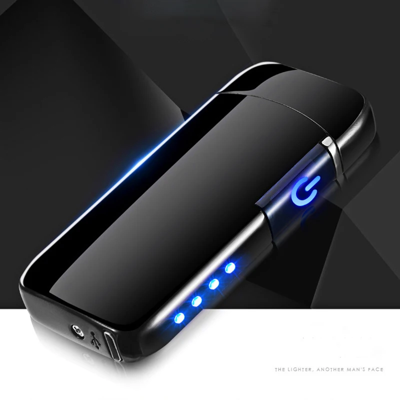 Сенсорная Индукционная двухдуговая плазменная Зажигалка светодиодный дисплей