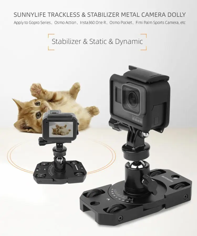 

HobbyLane мини-Стабилизатор камеры из алюминиевого сплава Кронштейн для Gopro/OSMO Action/ OSMO Pocket/Insta360 стабилизатор спортивной камеры