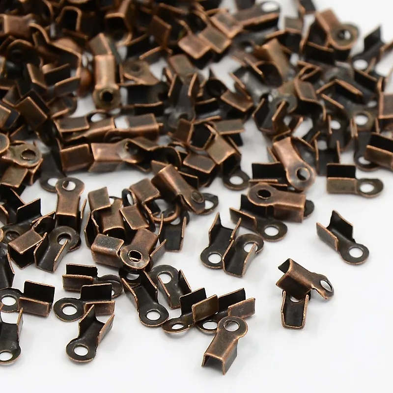 

5000pcs 6x3mm Iron Folding Crimp Cord Ends Link for jewelry making bracelet necklace DIY accessories Connector findings F50