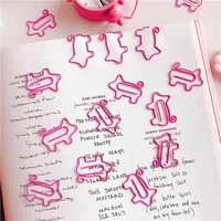 ins 10 pc cartoon pink colour mini piggy pig metal clip student bookmarks paper clip kawaii clip school office binding supplies