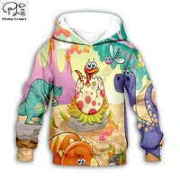 cute dinosaur 3d printed hoodies boy for girl sweatshirt funny cartoon tracksuit zip hoodiespantst shirt kids apparel style 1