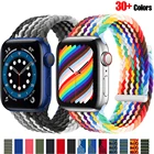 Плетеный нейлоновый ремешок для Apple Watch band 38 мм 42 мм 41 мм 40 мм 44 мм 45 мм, эластичный браслет для iWatch 7 6 SE 5 4 3