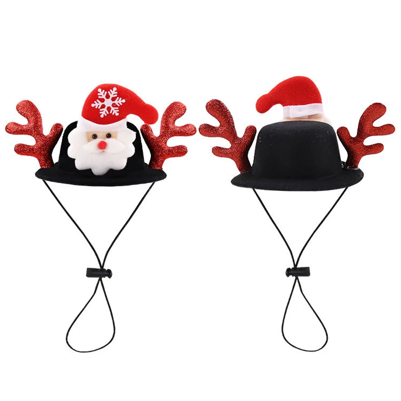 Рождественская шапка для кошек и собак аксессуары Деда Мороза лося кепка собаки