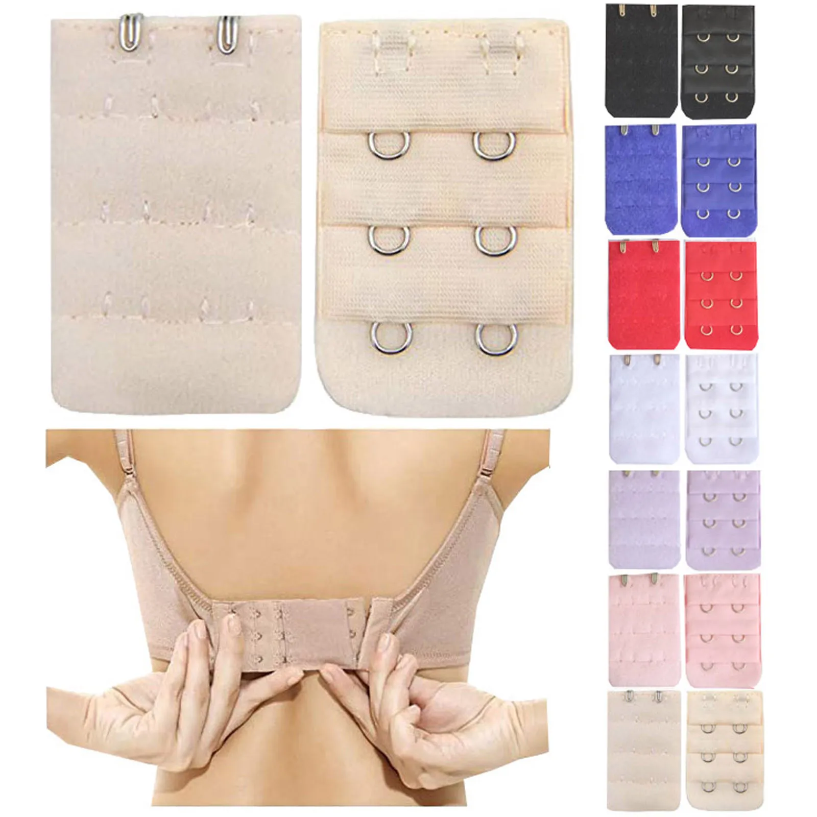 

7pcs Bra Extension Strap Extenders For Women Adjustable Belt Buckle Nylon Elastic Bra Extension Strap Hook Clip Expander