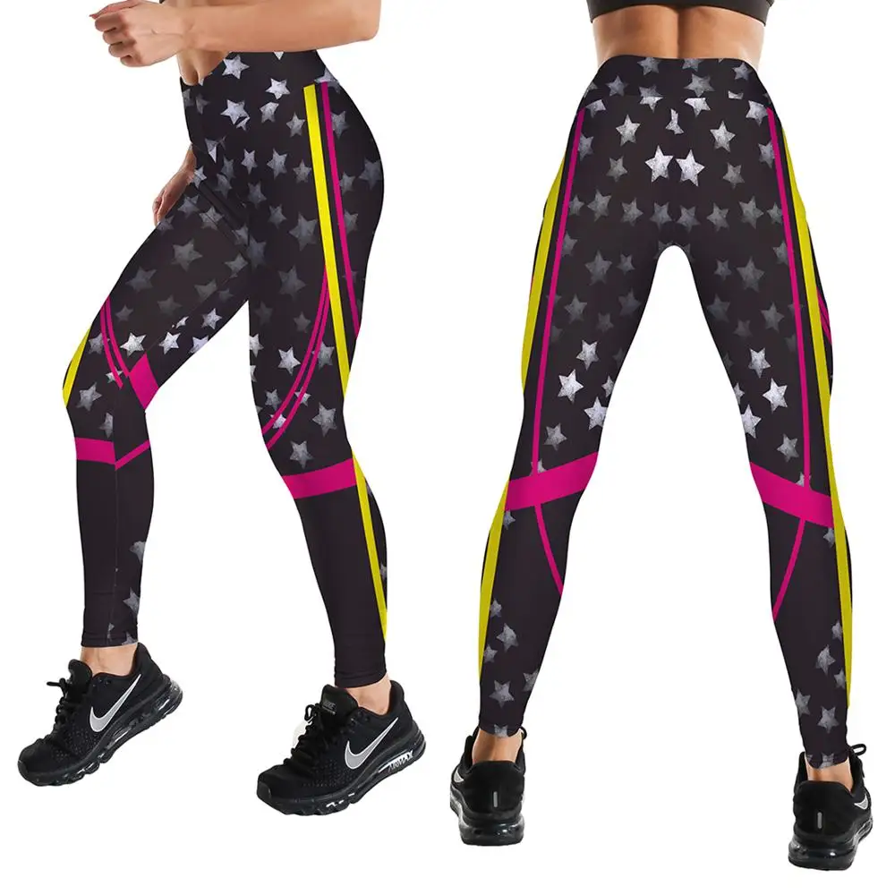 

Tiktok Feather Letters Sexy Sport Printed Leggings Gym Women Clothing Spandex Leggins Push Up Elastic High Waist Jogging Pants