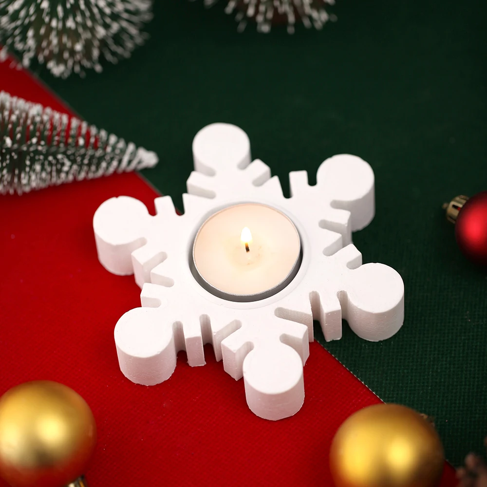 

Подсвечник в форме снежинки силиконовые цементные формы рождественские аксессуары для украшения дома