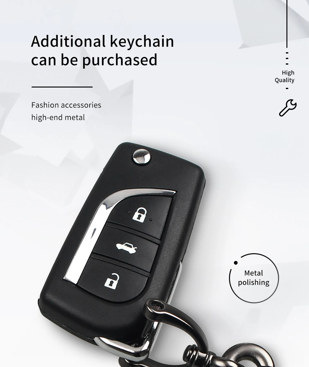KEYYOU 2/3 откидной чехол для ключей автомобиля с дистанционным управлением для Toyota Lewin Camry eiz Highlander Corolla Toy43/Toy43