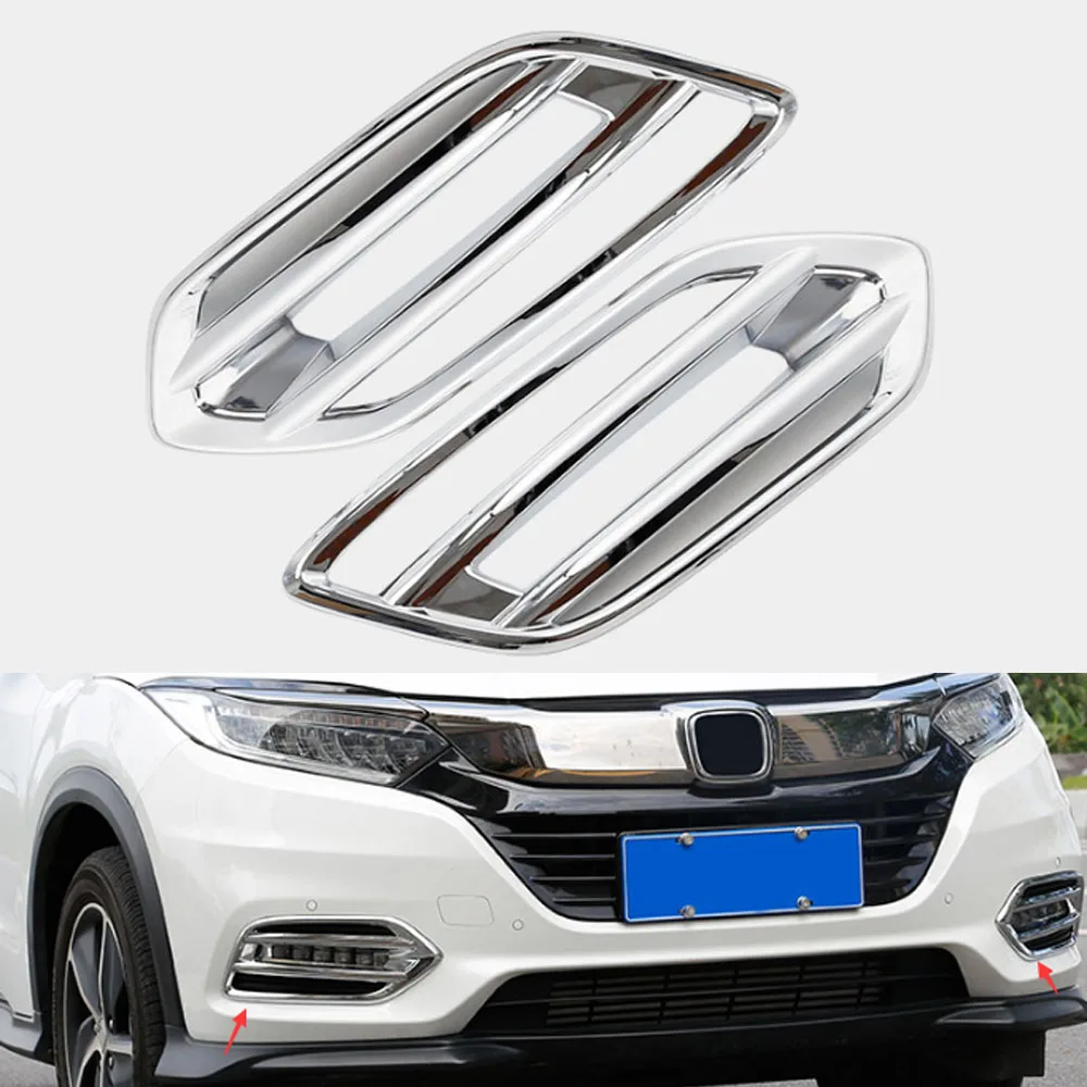 

2Pcs/set Car Front Fog Light Lamp Decoration Trim Styling Moldings For Honda XRV Vezel 2019 2020 Exterior Car Accessory