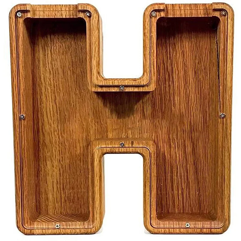 Креативная деревянная Копилка в форме букв простой стиль прозрачная стеклянная