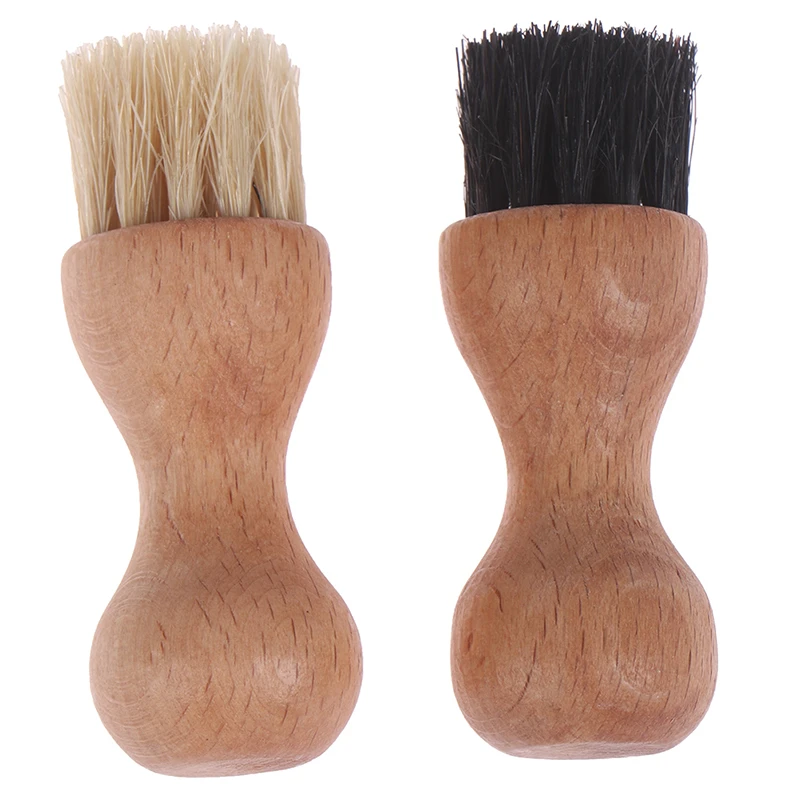 

1 PC Mini Hog Bristle Brushes Leather Buffing Brush Portable Boot Shoes Brush Wood Handle Home Cleaning Tool Shoes Supplies