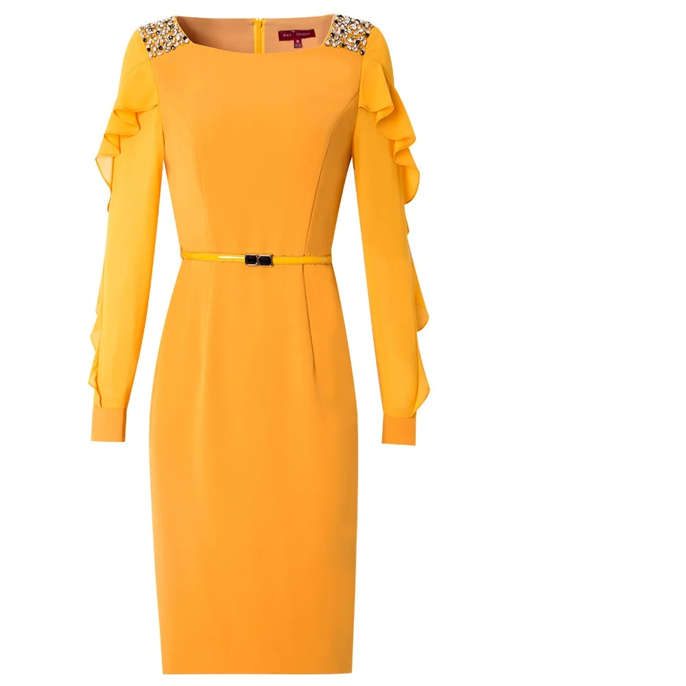 

new superior quality 2021 summer womanliness Nail bead dress spring Plus code Women Sexy Dress Package hip Ruffle party dresses