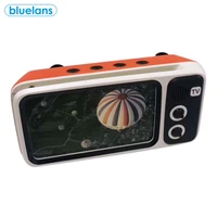 pth800 retro tv mini portable wireless bluetooth subwoofer speaker personalized shape phone stand for android ios phones