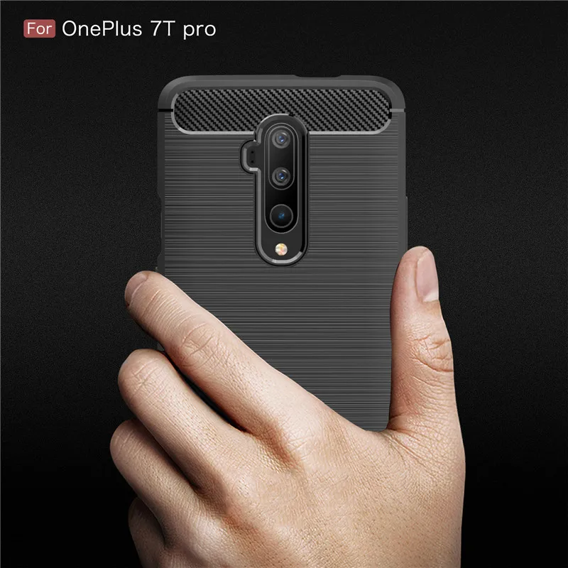 Чехол из углеродного волокна для Oneplus 7t Pro Силиконовый мягкий чехол 7tPro