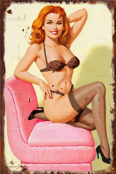 Винтажный Европейский привлекательный металлический знак для девушек в стиле