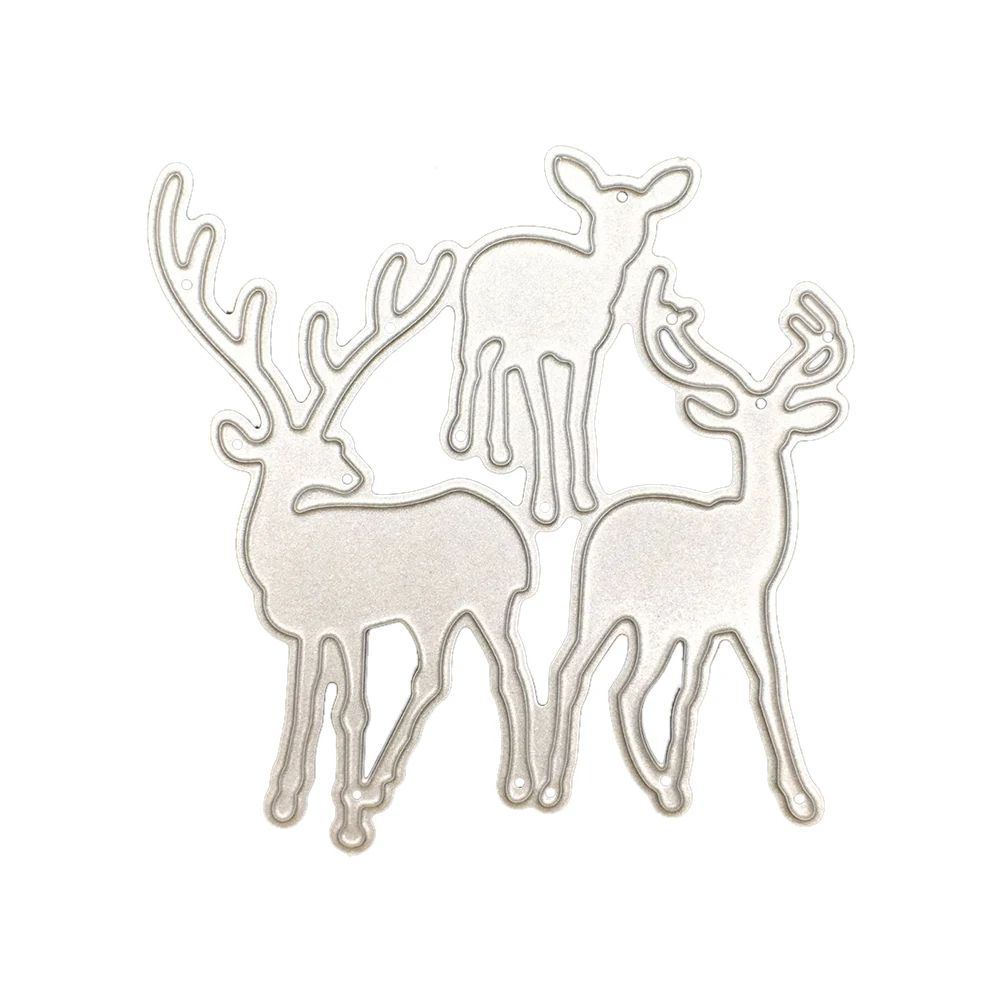 

3Pcs/Set Beautiful Christmas Deer Cutting Dies Stencil DIY Scrapbook Photo Album Embossing Decor Paper Card Craft Template