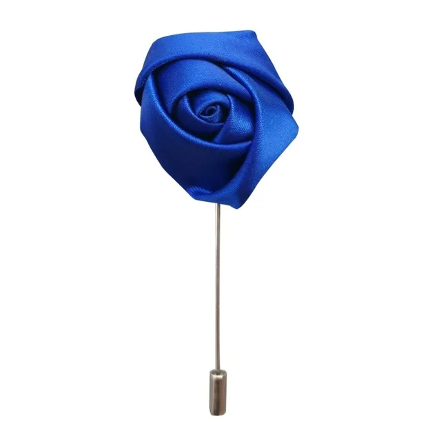 simple blue Белая брошь, цветок для лучшего мужчины, Свадебный Жених, золотой лист, пуговица для жениха, Шелковая Роза, брошь, вечерние, корсаж, Золотая булавка, X1379-2 - Color: simple blue