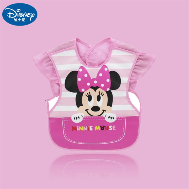 

Cartoon Baby Bib Children's Eating Apron Baby Mickey Minnie mouse Waterproof Reverse Dress Baby Bibs 28x35cm