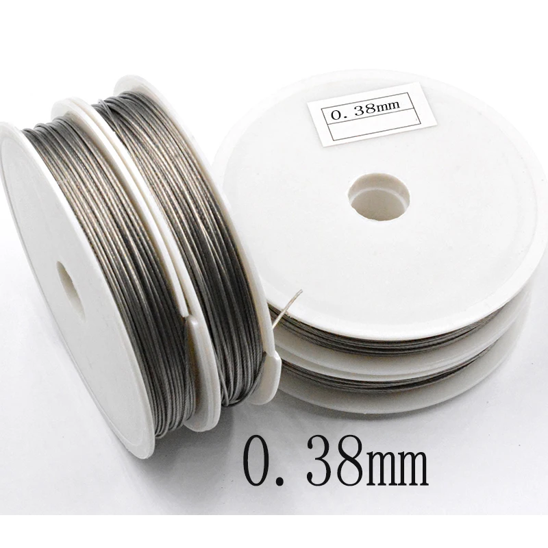 0.38mm-50M Серебряный тигровый хвост ", Бисер провод 0,3/0,38/0,45/0,5/0,6/0,7/0,8 мм* швейных ниток провод нейлоновый шнур для изготовления ювелирных изделий, нейлоновая нить - Цвет: 0.38mm-50M
