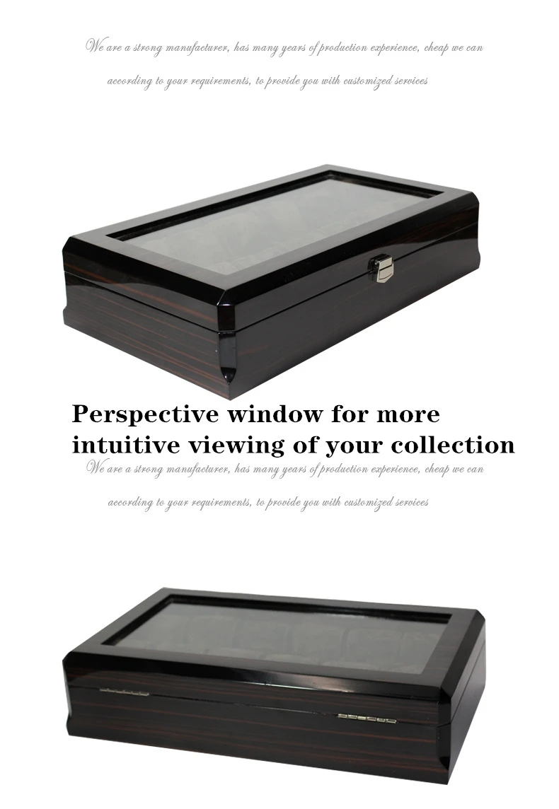 Коллектор Новая мода часы коробка большая емкость 12-разрядный Просмотрам боксы для хранения, коллекционное изделие, классический фортепианная краска Караульная будка