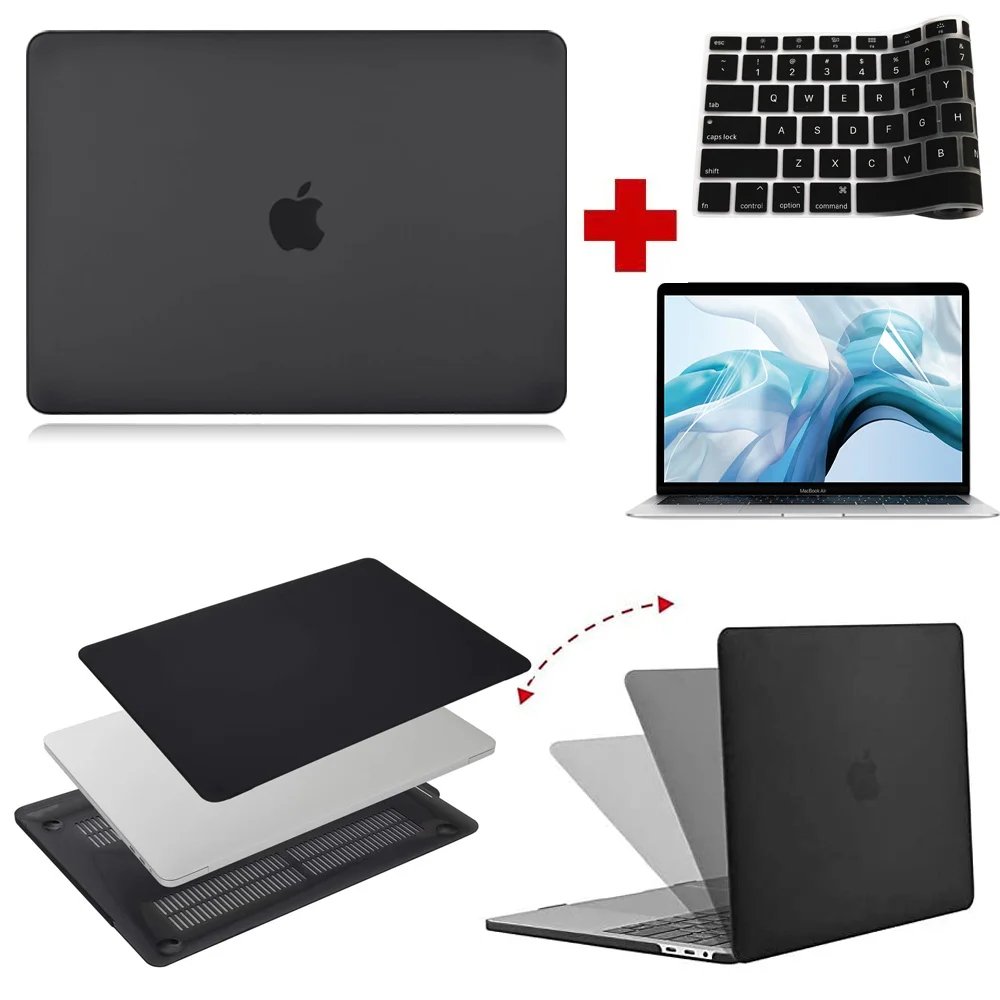 

For Apple Macbook Air 13/11/MacBook Pro 13/16/15 Inch Laptop Case Hard Shell Protector Case+Keyboard Cover + Screen Protector