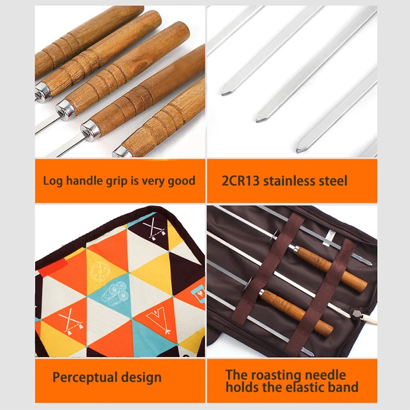 Барбекю Игла-вилка с сумкой для хранения шампура из нержавеющей стали барбекю