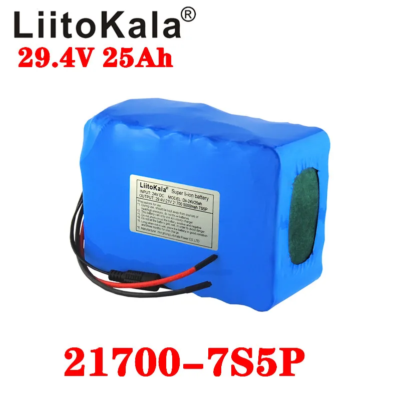 LiitoKala 24V 20Ah 25Ah 30Ah аккумулятор 21700 батарея электрический велосипед