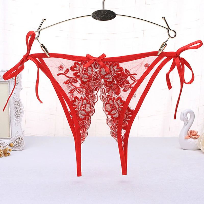 Женские сексуальные кружевные открытые трусики прозрачное женское нижнее белье