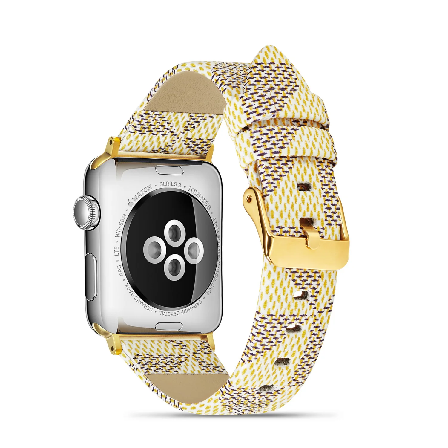 

Ремешок кожаный для Apple Watch, белый сетчатый Браслет для iWatch SE Series 6 5 4 3 2 1, 38 мм 40 мм 42 мм 44 мм