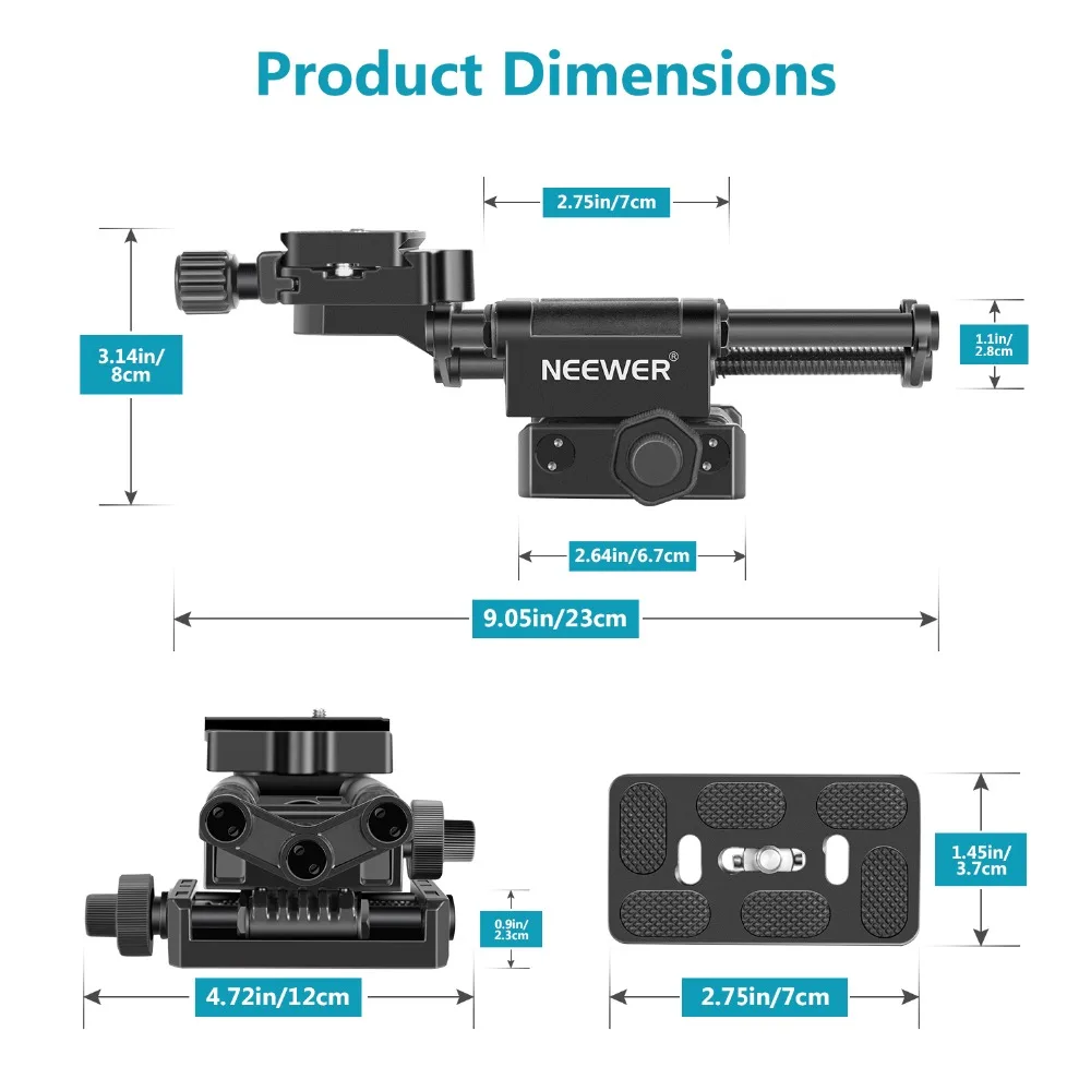 Neewer Pro 4-Way Макросъемка фокусировка рельс слайдер с 1/4 дюймовый Быстрый башмак пластина для Canon Nikon Pentax Olympus sony и другие