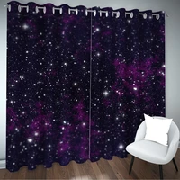 galaxy curtains for girls boys teens kids blue purple starry sky window drapes outer space cosmos window treatments chic luxury
