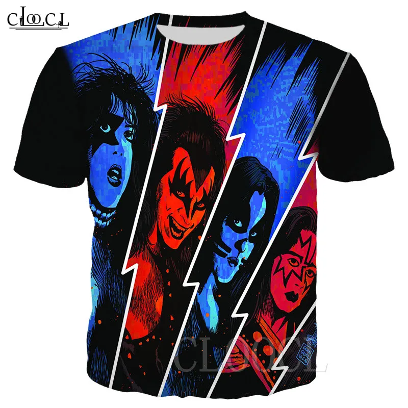 

New Rock Band KISS T-shirts 3D Print Casual Fashion Short Sleeve Harajuku Cool KISS Band Men/Women T Shirt Streetwear Tee Shirts