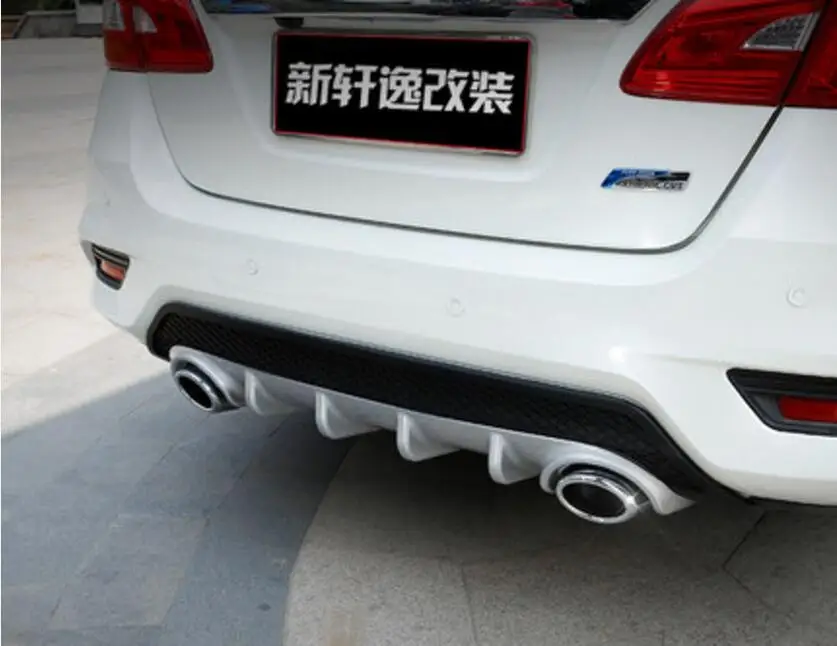 ABS специальный 2 выпускной трубы черный праймер Автомобильный задний бампер губы