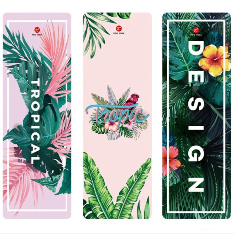 Нескользящий замшевый бархатный Коврик для йоги с принтом утолщенный коврик 6 мм
