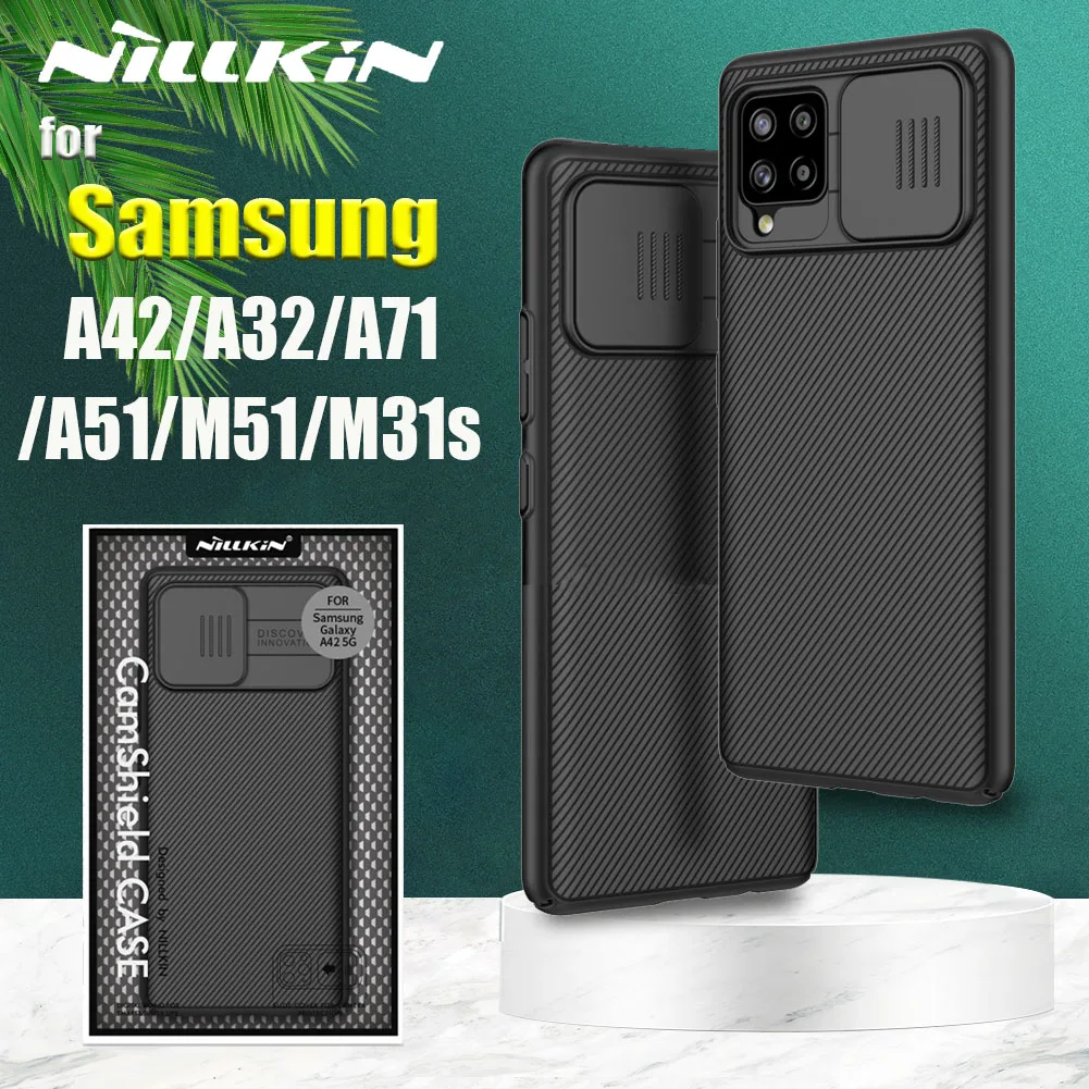 

for Samsung Galaxy A52 A42 A32 A71 A51 5G M51 M31s Case Nillkin Slide Camera Protection Lens Protect Privacy Shockproof Cover