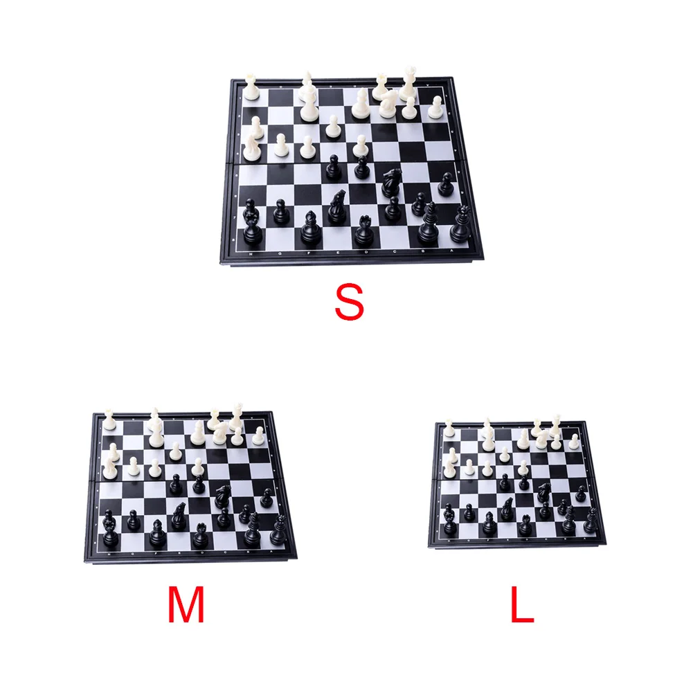 

3 In 1 Chess Set Checkers Gift Portable Backgammon Entertainment Folding Games Travel Toy Magnetic Board Funny Kids Adult