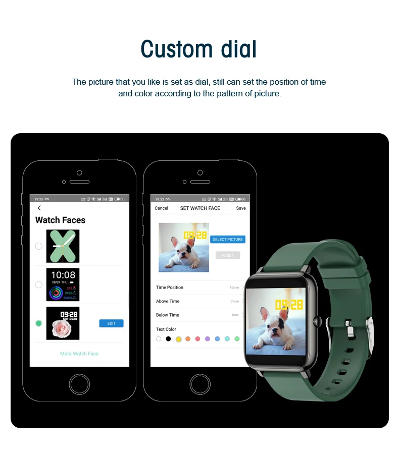 Водонепроницаемый ip67 смартфон часы для iphone phone Smartwatch монитор сердечного ритма