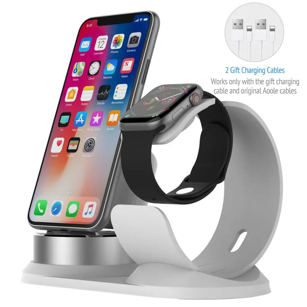 Мобильное настольное зарядное устройство для iphone 3 в 1 держатель телефона apple watch