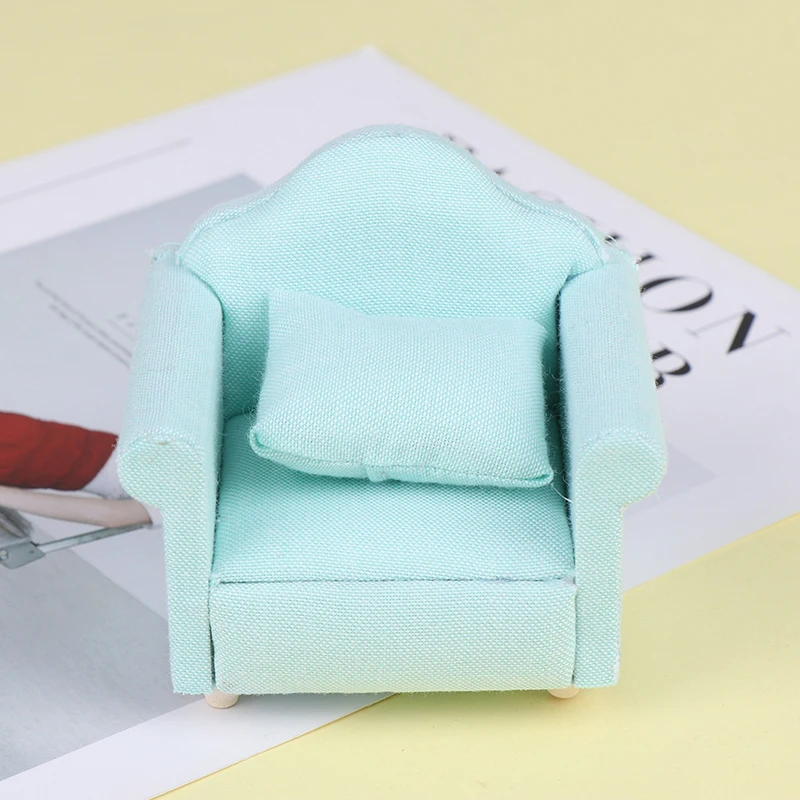 

1/12 миниатюрный кукольный домик, набор диванов зеленого цвета, мебель для гостиной для детей, подарок для детей, имитация дивана, игрушка для ...